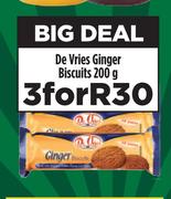 cDe Vries Ginger Biscuits-For 3 x 200g