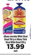 Albany Everyday White Sliced Bread 700g Or Albany Thick Sliced White Bread 700g-Each