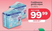Cuddle Gentlw Wipes-For 2 x 3 x 80's Pack