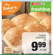 Freshline School Buns-6's Per Pack
