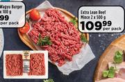 Extra Lean Beef Mince-2 x 500g Per Pack