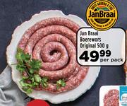 Jan Braai Boerewors Original-500g Per Pack