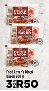 Food Lover's Diced Bacon-For 3 x 200g