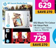 HP 652 Black/Tri-Colour Ink Value Pack