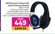 ABP Phantom V Black PS5 Stereo Gaming Headset-Each