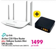 TP link Archer C50 Fibre Router Plu Volkano Sustain Mini UPS Bundle 368315-Per Bundle