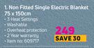 Pure Pleasure Non Fitted Single Electric Blanket 75 x 150cm