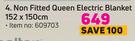 Pure Pleasure Non Fitted Queen Electric Blanket 152 x 150cm