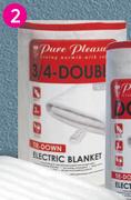 Pure Pleasure Non Fitted 3/4 Electric Blanket 110 x 150cm