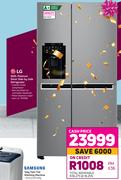 LG 668Ltr Platinum Silver Side-by-Side Refrigerator
