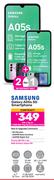 2 x Samsung Galaxy A05s 5G Smartphone-On 1.3GB Red Top Up Core More Data + On Promo 80