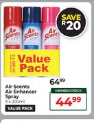 Air Scents Air Enhancer Spray-3 x 200ml