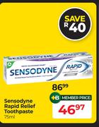 Sensodyne Rapid Relief Toothpaste-75ml 
