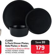 Clara 4 Pack Dinner Plates, Side Plates Or Bowls-Per Pack