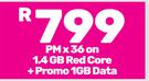 2 x Apple iPhone 13-On 1.4GB Red Core + Promo 1GB Data