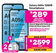 2 x Samsung Galaxy A05s 128GB Smartphone-On Red Flexi 160 + Promo 1GB Data
