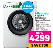 Hisense 6Kg White Front Loader Washing Machine