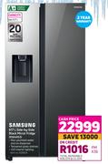 Samsung 617L Side By Side Black Mirror Fridge RS64R53
