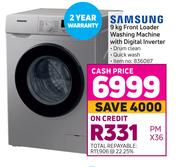 Samsung 9Kg Front Loader Washing Machine With Digital Inverter