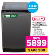Defy 14Kg Top Loader Washing Machine GDTL 160