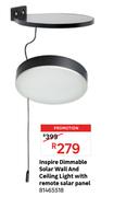 Inspire Dimmable Solar Wall & Celing Light With Remote Solar Panel 81465518
