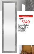 Inspire Reden Mirrir Silver 36 x 126cm 81466894