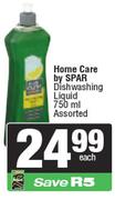 Home Care By Spar Dishwashing Liquid Assorted-750ml Each