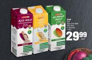 Spar UHT Dairy Free Milk (Oat, Rice Or Almond)-1Ltr Each