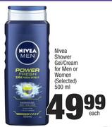 Nivea Shower Gel/Cream For Men Or Women (Selected)-500ml Each
