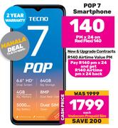 Tecno Pop 7 Smartphone-On Red Flexi 140