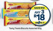 0Tasty Treats Biscuits Assorted-Any 3 x 80g