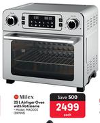 Milex 23Ltr Airfryer Oven With Rotisserie MAO002