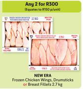New Era Frozen Chicken Wings, Drumsticks Or Breast Fillets-For Any 2 x 2.7Kg