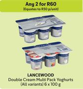 Lancewood Double Cream Multi Pack Yoghurts (All Variants)-For Any 2 x 6 x 100g