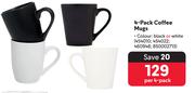 4 Pack Coffee Mugs-Per 4 Pack