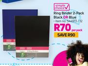 Simple Choice Ring Binder 2 Pack Black Or Blue-Per Pack