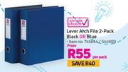 Simple Choice Lever Arch File 2 Pack Black Or Blue-Per Pack