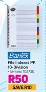 Bantex File Indexes PP 10 Division