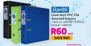 Bantex Lever Arch PVC File Assorted Colours-Each
