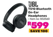 JBL T510 Bluetooth On Ear Headphones