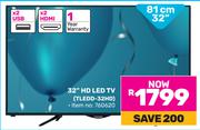 Telefunken 81cm (32") HD LED TV TLEDD-32HD