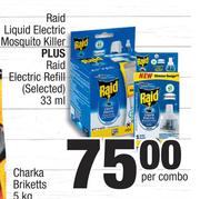 Raid Liquid Electric Mosquito Killer Plus Raid Electric Refill-33ml Per Combo