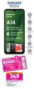 Samsung Galaxy A14 4G Smartphone-On 1.2GB Red Top Up Core More Data