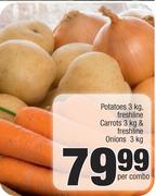 Potatoes-3Kg, Freshline Carrots-3Kg & Freshline Onions-3Kg Per Combo