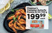 Chapman's Vannamei Butterfly Prawns 31/40-700g Each