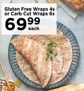 Gluten Free Wraps 4s Or Carb Cut Wraps 6s Pack-Each