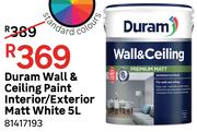Duram Wall & Ceiling Paint Interior/ Exterior Matt (White)-5Ltr
