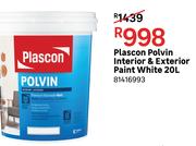 Plascon Polvin Interior & Exterior Paint (White)-20Ltr 