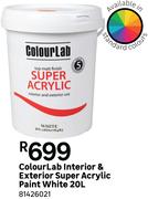 Colour Lab Interior & Exterior Super Acrylic Paint (White)-20Ltr