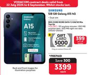 Samsung Galaxy A15 128GB 4G-On 1.3GB Red Core More Data/50 Min Top Up
